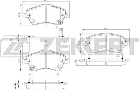 Zekkert BS-2820 - Тормозные колодки, дисковые, комплект autosila-amz.com