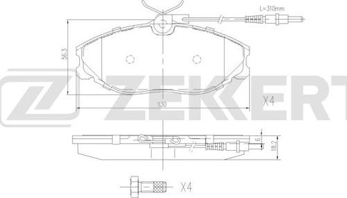 Zekkert BS-2879 - Тормозные колодки, дисковые, комплект autosila-amz.com