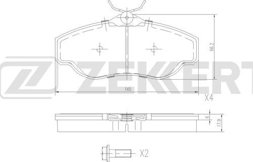 Zekkert BS-2874 - Тормозные колодки, дисковые, комплект autosila-amz.com