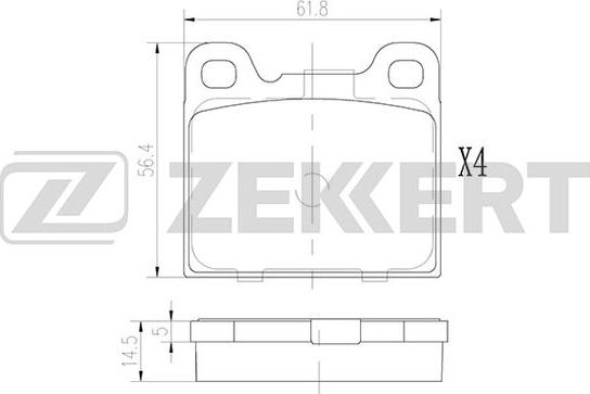 Zekkert BS-2876 - Тормозные колодки, дисковые, комплект autosila-amz.com