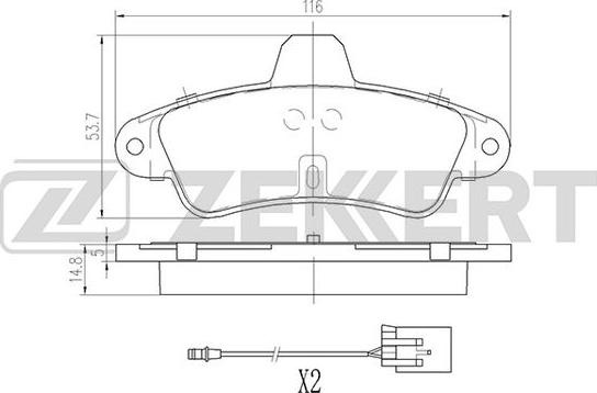 Zekkert BS-2871 - Тормозные колодки, дисковые, комплект autosila-amz.com