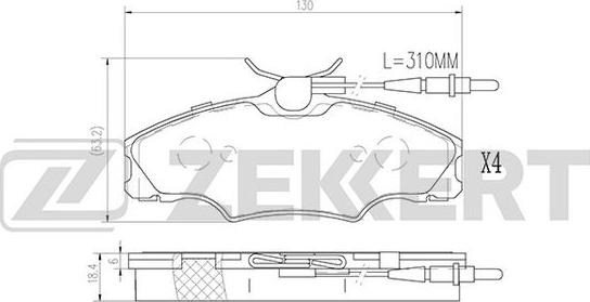 Zekkert BS-2878 - Тормозные колодки, дисковые, комплект autosila-amz.com