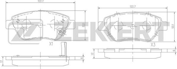 Zekkert BS-2343 - Тормозные колодки, дисковые, комплект autosila-amz.com