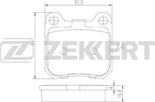 Zekkert BS-2356 - Тормозные колодки, дисковые, комплект autosila-amz.com