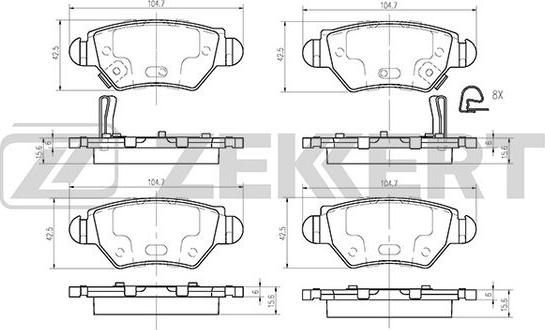 Zekkert BS-2366 - Тормозные колодки, дисковые, комплект autosila-amz.com