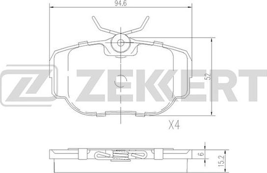 Zekkert BS-2380 - Тормозные колодки, дисковые, комплект autosila-amz.com