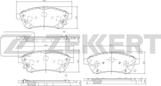 Zekkert BS-2382 - Тормозные колодки, дисковые, комплект autosila-amz.com