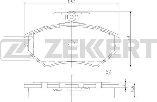 Zekkert BS-2387 - Тормозные колодки, дисковые, комплект autosila-amz.com