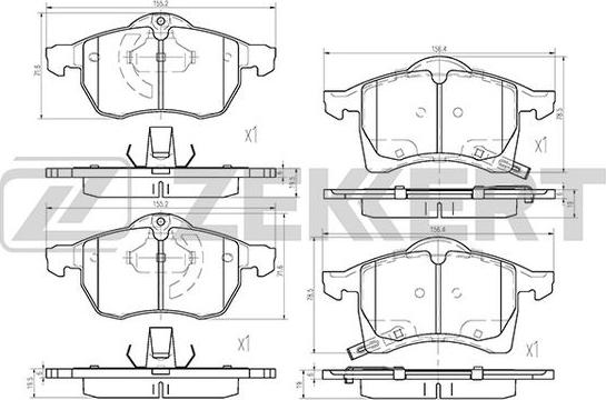 Zekkert BS-2371 - Тормозные колодки, дисковые, комплект autosila-amz.com