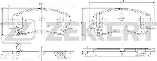 Zekkert BS-2296 - Тормозные колодки, дисковые, комплект autosila-amz.com