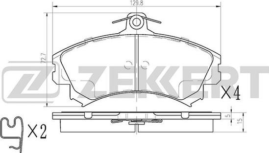 Zekkert BS-2229 - Тормозные колодки, дисковые, комплект autosila-amz.com