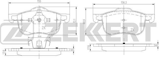 Zekkert BS-2760 - Тормозные колодки, дисковые, комплект autosila-amz.com