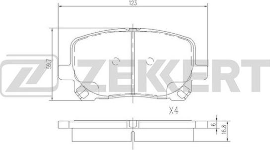 Zekkert BS-2704 - Тормозные колодки, дисковые, комплект autosila-amz.com