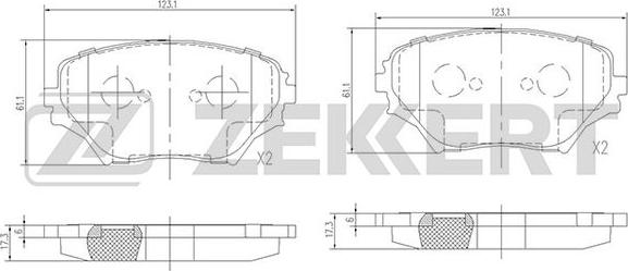 Zekkert BS-2701 - Тормозные колодки, дисковые, комплект autosila-amz.com