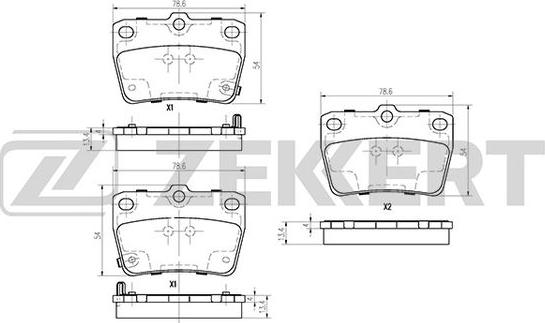 Zekkert BS-2702 - Тормозные колодки, дисковые, комплект autosila-amz.com