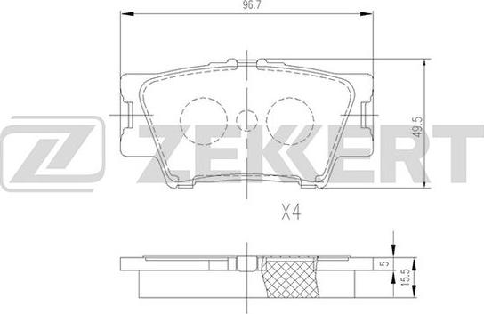 Zekkert BS-2715 - Тормозные колодки, дисковые, комплект autosila-amz.com