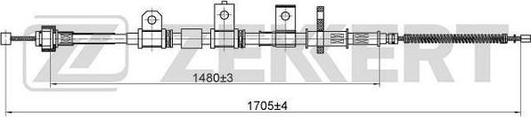 Zekkert BZ-1054 - Тросик, cтояночный тормоз autosila-amz.com