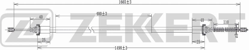 Zekkert BZ-1085 - Тросик, cтояночный тормоз autosila-amz.com