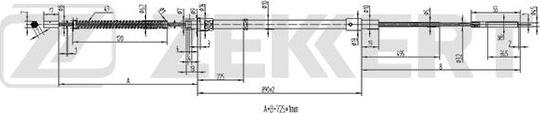 Zekkert BZ-1143 - Тросик, cтояночный тормоз autosila-amz.com