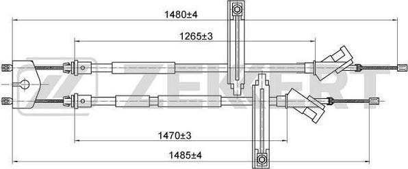 Zekkert BZ-1147 - Тросик, cтояночный тормоз autosila-amz.com