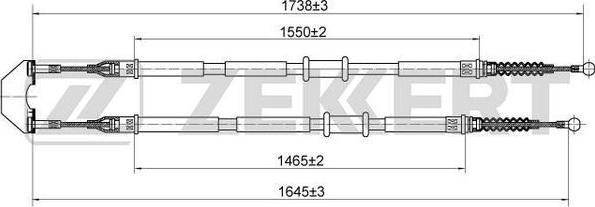Zekkert BZ-1135 - Тросик, cтояночный тормоз autosila-amz.com
