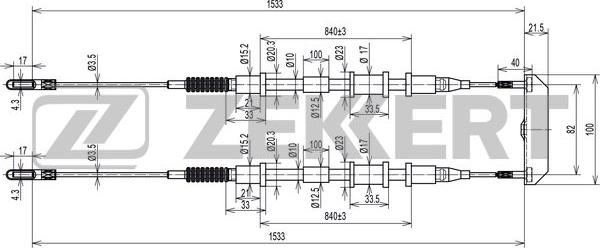 Zekkert BZ-1310 - Тросик, cтояночный тормоз autosila-amz.com