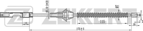 Zekkert BZ-1325 - Тросик, cтояночный тормоз autosila-amz.com