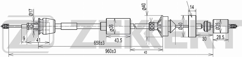 Zekkert BZ-1267 - Трос, управление сцеплением autosila-amz.com