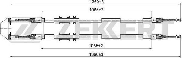 Zekkert BZ-1228 - Тросик, cтояночный тормоз autosila-amz.com
