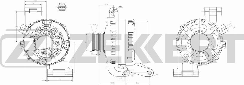 Zekkert GE-1008 - Генератор Ford Focus II 04-, C-Max 04- autosila-amz.com