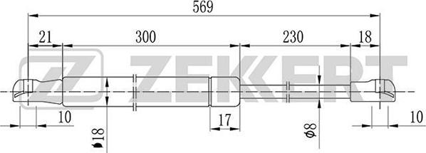 Zekkert GF-1995 - Газовая пружина, упор autosila-amz.com