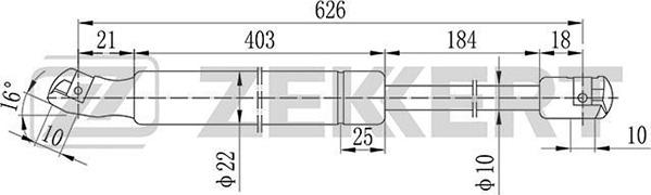 Zekkert GF-1952 - Газовая пружина, упор autosila-amz.com