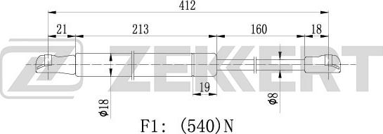 Zekkert GF-1901 - Газовая пружина, упор autosila-amz.com