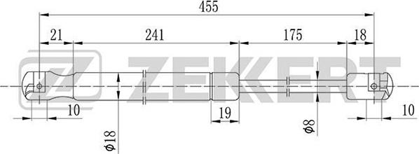 Zekkert GF-1587 - Газовая пружина, упор autosila-amz.com