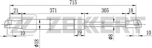 Zekkert GF-1650 - Газовая пружина, капот autosila-amz.com