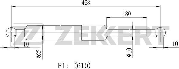 Zekkert GF-1651 - Газовая пружина, упор autosila-amz.com