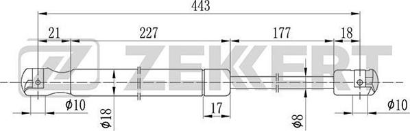 Zekkert GF-1682 - Газовая пружина, упор autosila-amz.com