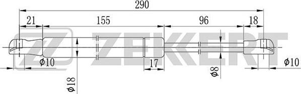 Zekkert GF-1679 - Газовая пружина, капот autosila-amz.com