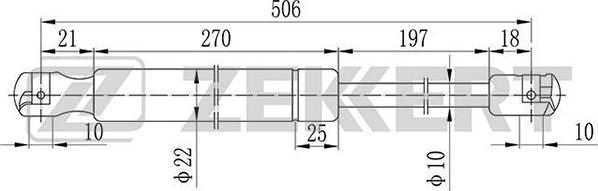 Zekkert GF-1088 - Газовая пружина, упор autosila-amz.com