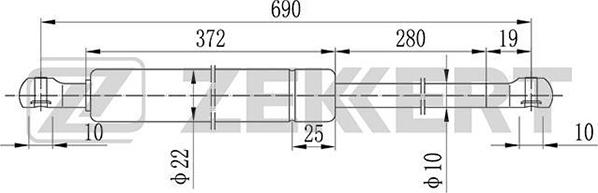 Zekkert GF-1039 - Газовая пружина, упор autosila-amz.com