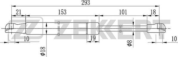 Zekkert GF-1034 - Газовая пружина, капот autosila-amz.com