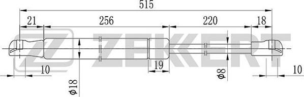 Zekkert GF-1032 - Газовая пружина, упор autosila-amz.com