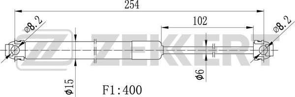 Zekkert GF-1027 - Газовая пружина, капот autosila-amz.com