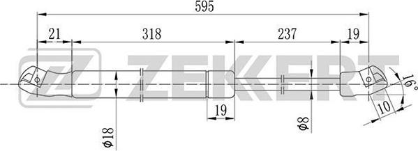 Zekkert GF-1169 - Газовая пружина, упор autosila-amz.com