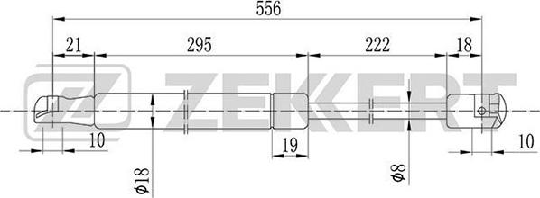Zekkert GF-1119 - Газовая пружина, упор autosila-amz.com