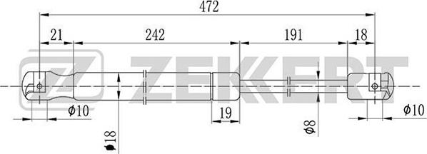 Zekkert GF-1114 - Газовая пружина, упор autosila-amz.com