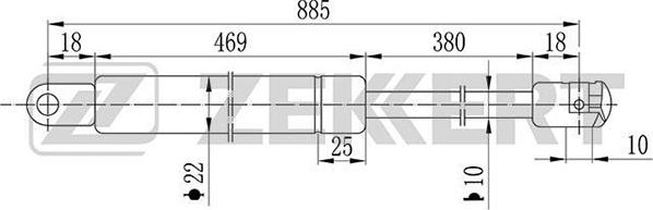 Zekkert GF-1122 - Газовая пружина, капот autosila-amz.com