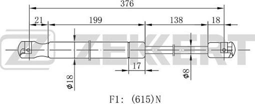 Zekkert GF-1898 - Газовая пружина, упор autosila-amz.com
