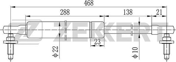 Zekkert GF-1829 - Газовая пружина, упор autosila-amz.com