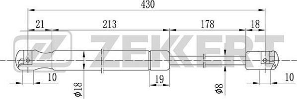 Zekkert GF-1344 - Газовая пружина, упор autosila-amz.com